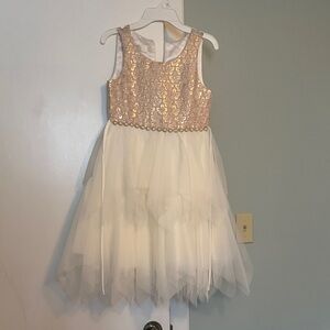 American Princess Gold and White Formal Dress